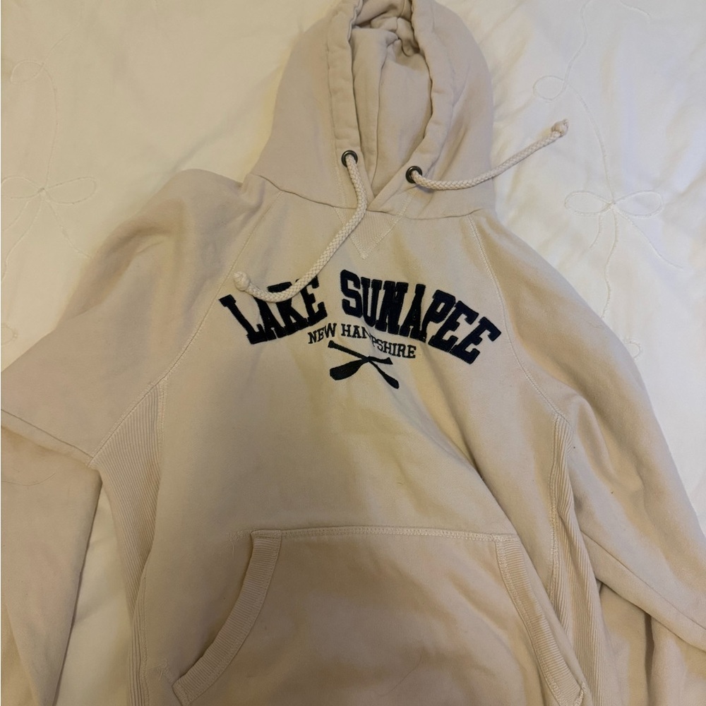 Lake Sunapee Beige Hoodie Small